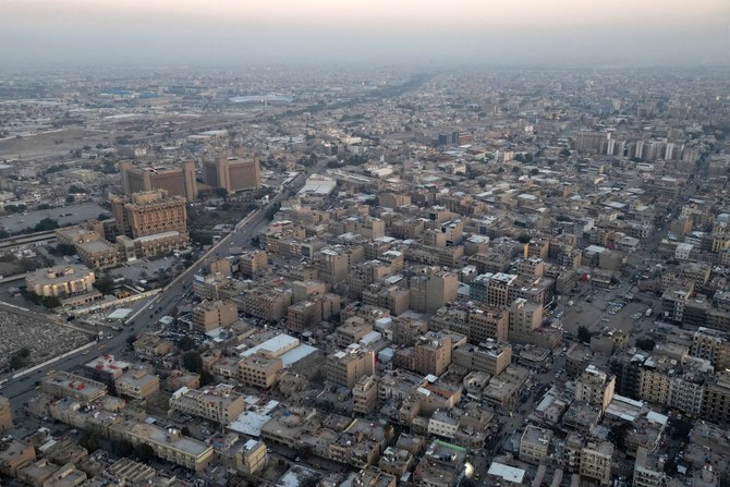 This aerial photograph taken on January 1, 2024 shows a view of buildings and streeats in the Iraqi capital Baghdad.(AFP)
