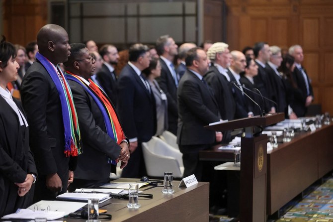 South Africa’s Minister of Justice Ronald Lamola and the delegation requested emergency measures by South Africa, who asked the court to order Israel to stop its military actions in Gaza. (REUTERS)