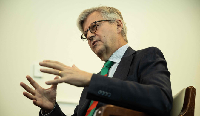 Under-Secretary-General for Peace Operations Jean-Pierre Lacroix speaks during an interview at UN Headquarters in New York City on November 20, 2023. (AFP)