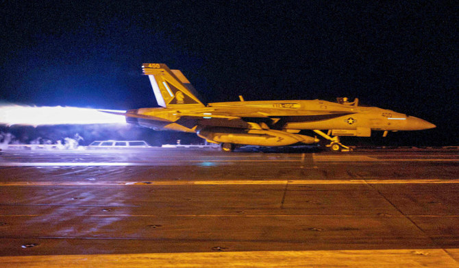 A fighter jet taking off from USS Dwight D. Eisenhower (CVN 69) during flight operations in response to Houthi attacks on ships in the Red Sea. (AFP file photo)