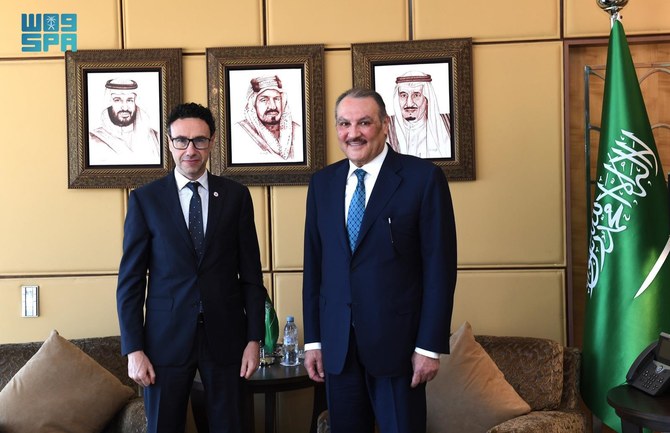 Saudi Arabia’s ambassador to Egypt, Osama Nugali, met with Alfonso Verdu Perez, the head of the International Committee of the Red Cross in the African nation. (SPA)
