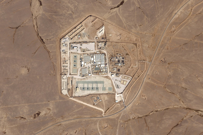 This satellite photo from Planet Labs PBC shows a military base known as Tower 22 in northeastern Jordan. (File/AP)