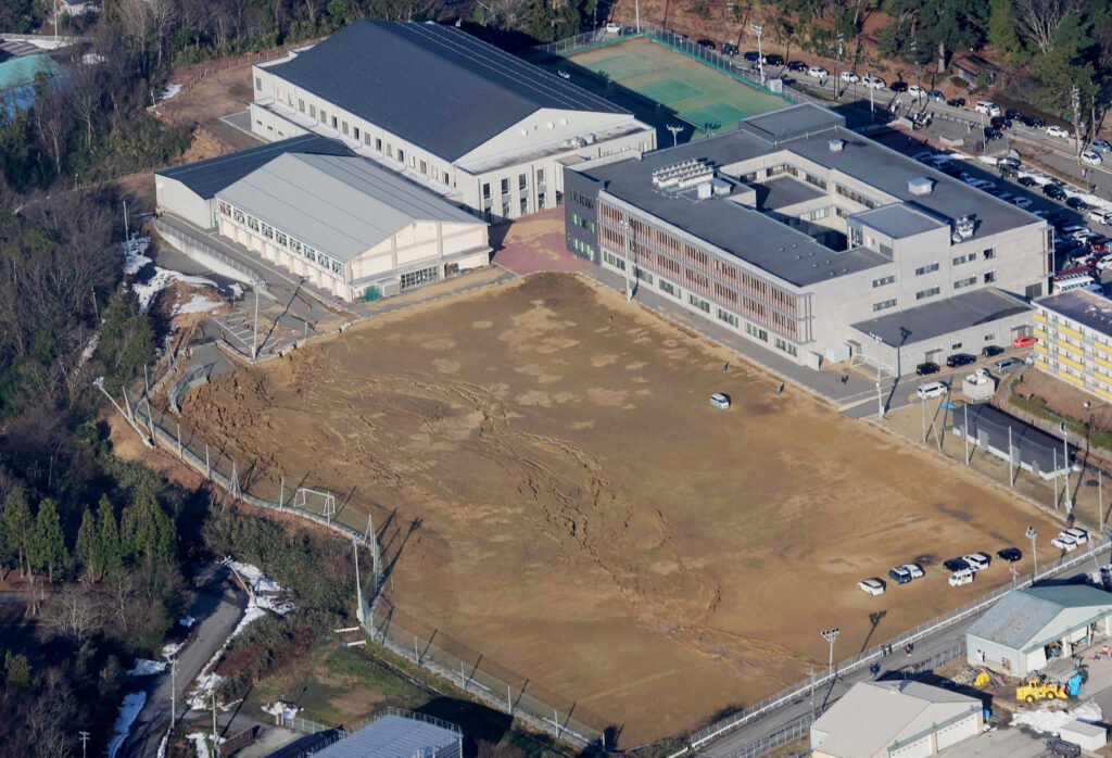 In Wajima, a total of 12 municipal elementary and junior high schools were closed due to the earthquake. (AFP)