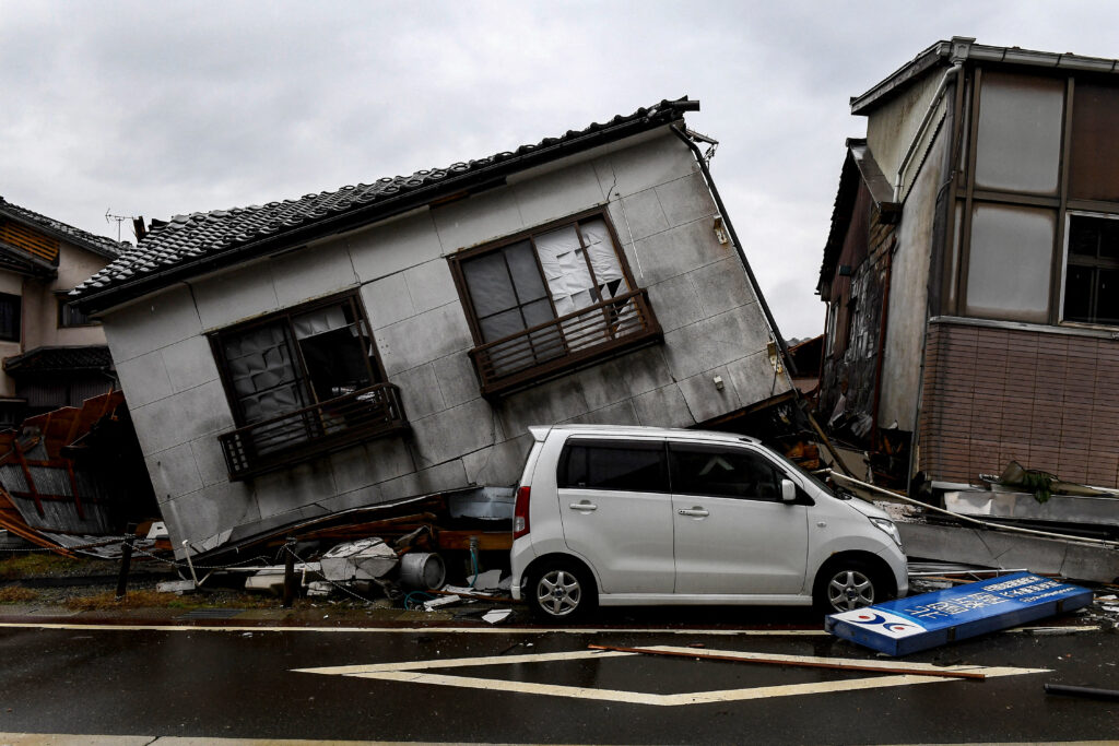 The prefecture said that 870 houses were found to have been completely or partially destroyed or have suffered other damage in the heavily-hit Ishikawa city of Wajima. (AFP)