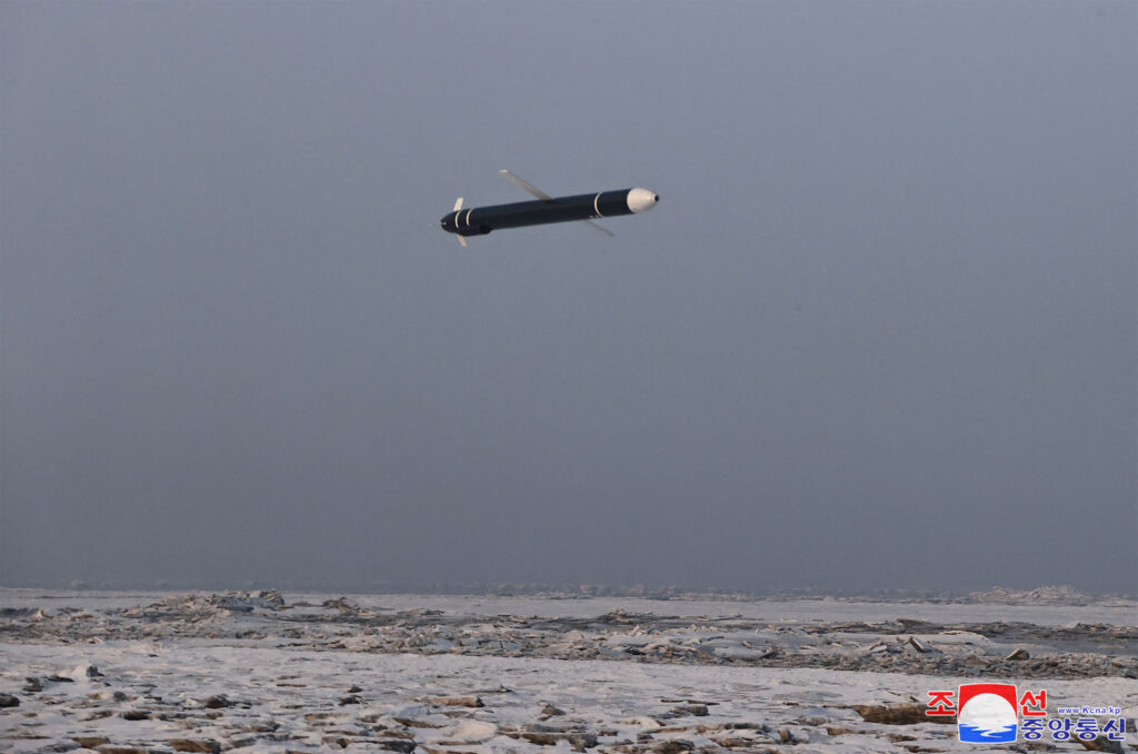 Since 2021, North Korea has conducted at least 11 rounds of tests of what it described as long-range cruise missiles fired from both land and sea. (AFP)