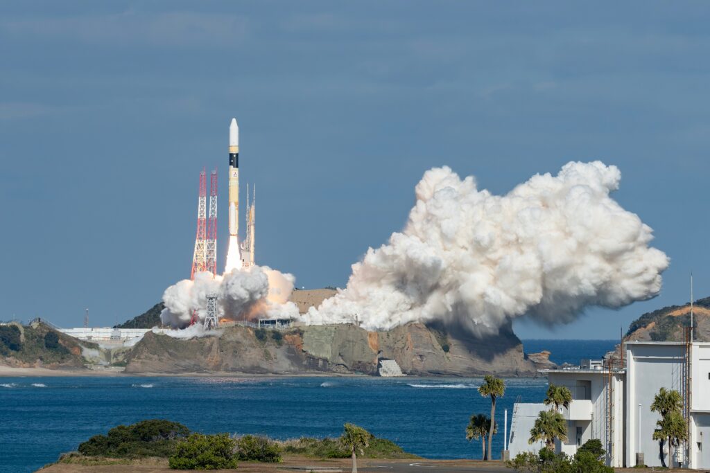 The Mitsubishi Heavy-operated, liquid-fuel H2A rocket with two solid-fuel sub-rockets has 41 consecutive successes since a failure in 2003, with a 98% success rate. (@MHI_GroupJP on X)