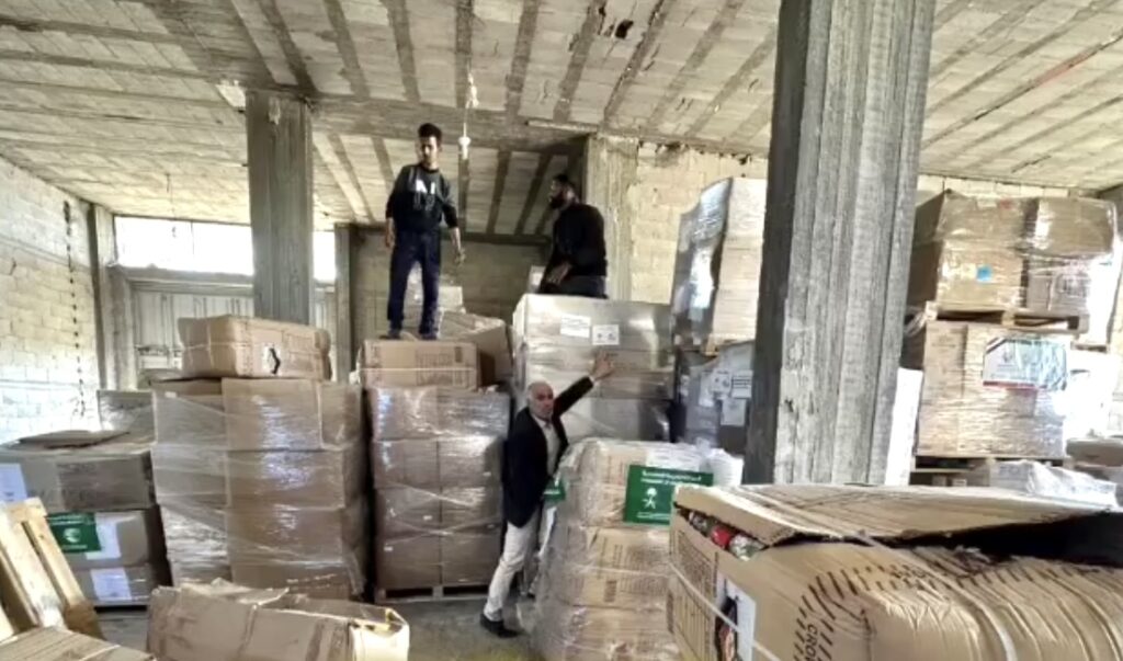 The second batch of 20 tons of Japan's emergency assistance to the Palestinian people in Gaza that included medical consumables. (JICA)