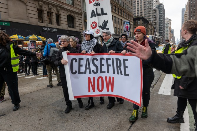These protests have advocated one strong message: they want the US to use its influence to force a lasting ceasefire. (AFP)