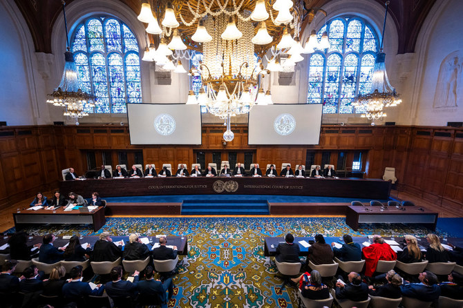 World Court judges in the Hague announce their ruling on the case filed by South Africa over Israel's aggression in Gaza on Jan.