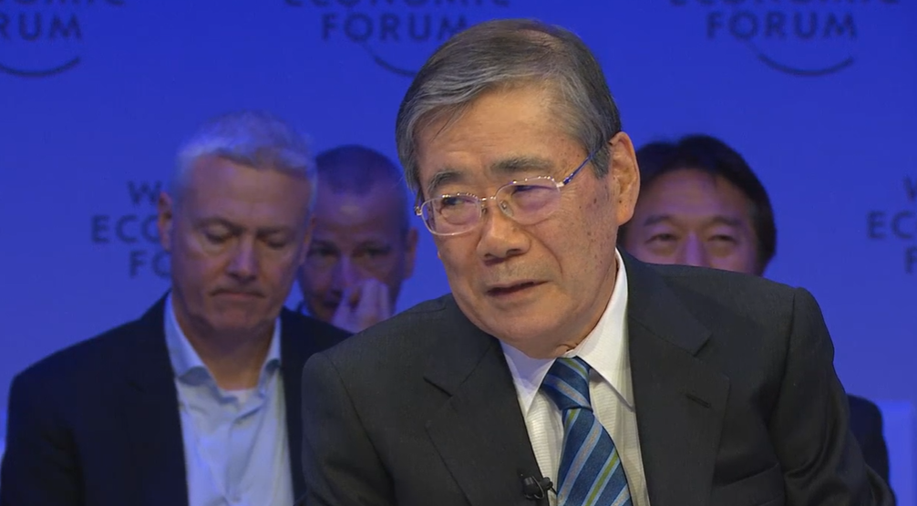 Mitsubishi Heavy Industries’ board Chairman Shunichi Miyanaga speaking at the World Economic Forum (WEF) on Tuesday, January 16, 2024. (Screengrab)