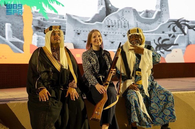 Saudi Arabia’s pavilion at the International Horticultural Expo in Doha showcased Saudi national heritage, and visitors could explore the Kingdom’s ancient history. (SPA)