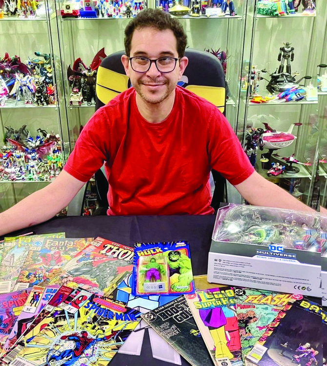 Talal Tayeb owns one of the biggest action figure and toy collections in Saudi Arabia with more than 3,000 pieces including figurines, comics, limited-edition board games, and trading cards. (Supplied)
