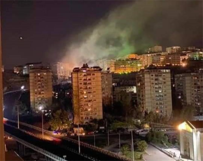 Violent explosions occurred Saturday as a result of Israeli raids in the areas of Dimas and Mashrou’ Dummar west of Damascus, the Syrian Observatory for Human Rights said. (@X: @syriahr)