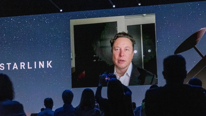 Elon Musk gives a keynote speech via video conference at the Mobile World Congress fair in Barcelona. (Getty)