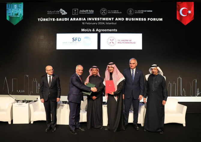 Sultan Al-Marshad, CEO of the Saudi Fund for Development, signed the agreement with Turkish Deputy Minister of Treasury and Finance Osman Celik. (SPA)