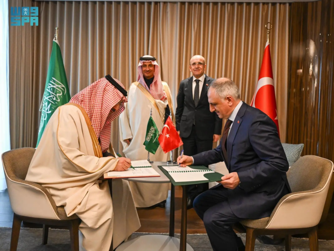 Sultan Al-Marshad, CEO of the Saudi Fund for Development, signed the agreement with Turkish Deputy Minister of Treasury and Finance Osman Celik. (SPA)