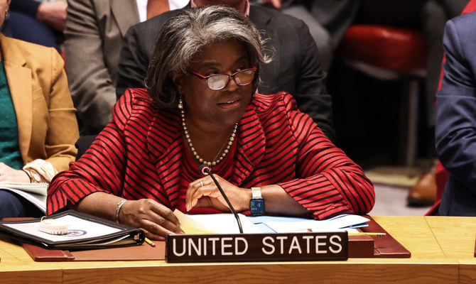 US Ambassador to the United Nations, Linda Thomas-Greenfield, at UN headquarters in New York. (AFP)