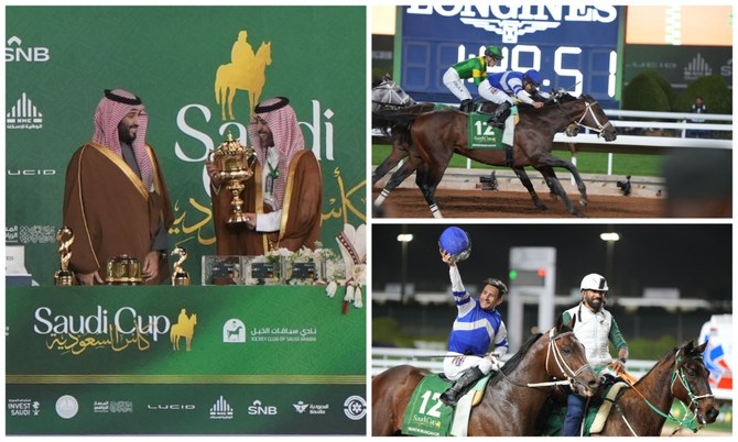 Senor Buscador came from a long way back to win a dramatic Saudi Cup race on Saturday under jockey Junior Alvarado, beating Ushba Tesoro and Saudi Crown. (AN Photos/Huda Bashatah)