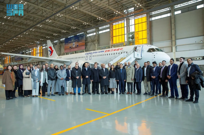 A high-level delegation from Saudi Arabia’s civil aviation sector visited a Chinese aircraft manufacturing company and economic zone. (SPA)