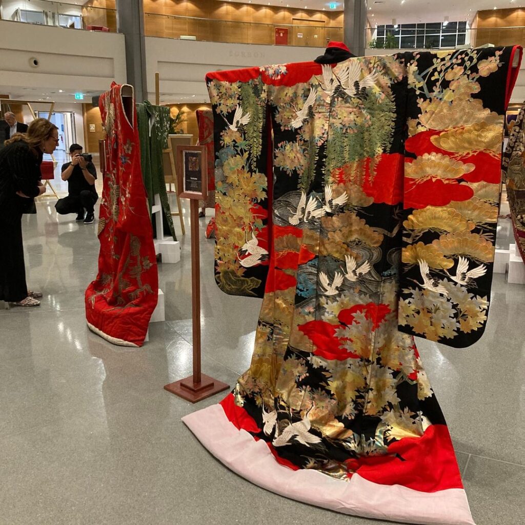 The exhibition is demonstrating 41 unique and colorful kimonos at the university's atrium. (Embassy of Japan in the UAE)