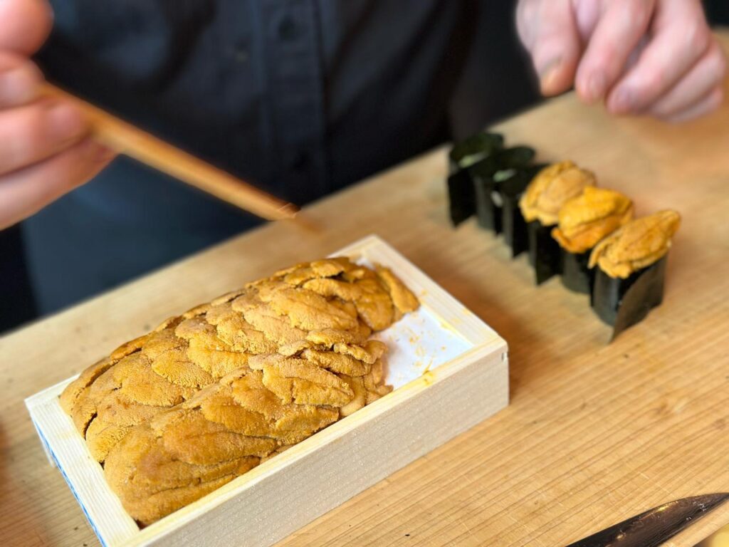The Uni sushi, or sea urchin sushi. (ANJ)