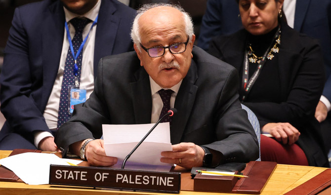 “This outrageous massacre is a testimony to the fact that as long as the Security Council is paralyzed and vetoes (are) casted, then it is costing the Palestinian people their lives,” Mansour said. (AFP/File)