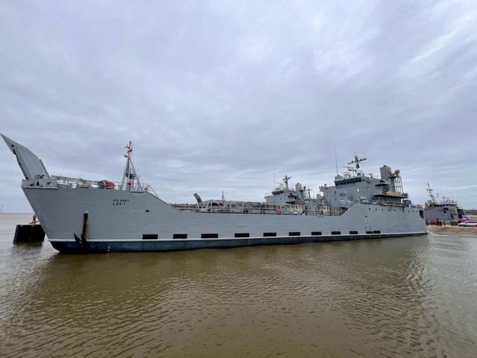 US Army Vessel (USAV) General Frank S. Besson (LSV-1) from the 7th Transportation Brigade (Expeditionary), 3rd Expeditionary Sustainment Command, XVIII Airborne Corps departs en route to the Eastern Mediterranean after President Biden announced the US would provide humanitarian assistance to Gaza by sea (Reuters)