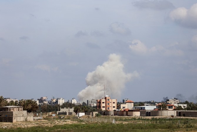 Smoke rises following an Israeli strike amid the ongoing conflict between Israel and Hamas (Reuters)