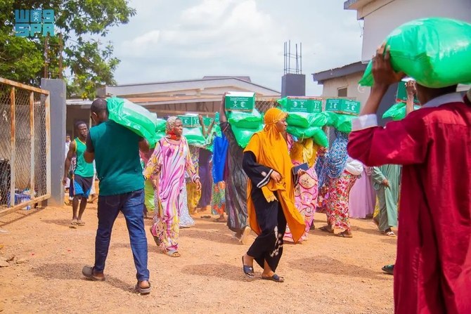 In Ghana, KSrelief aims to eventually distribute 5,300 food baskets. (SPA)