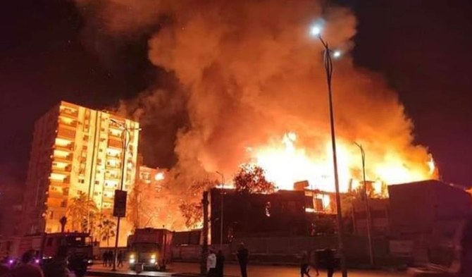 A fire in Cairo has destroyed one of the Arab world’s most prestigious and oldest film production houses, founded 80 years ago. (X/@MouradTeyeb)