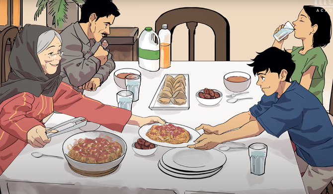 Waad Janbi’s animated short ‘Mom’s Spaghetti’ depicts a grieving teenage boy’s quest recreate a beloved dish his mother used to prepare for him. (Supplied)