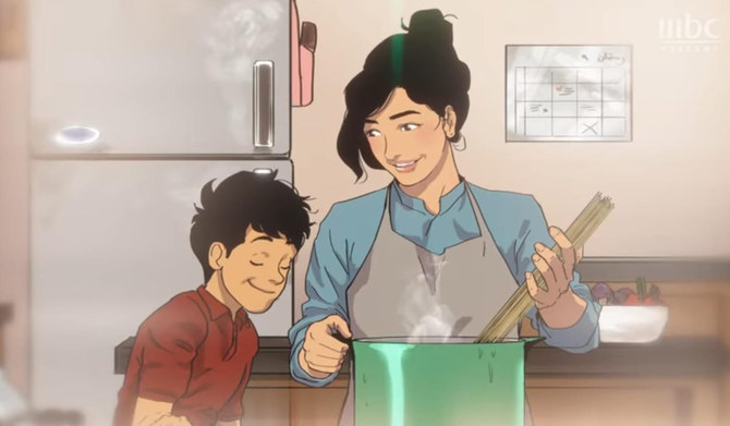 Waad Janbi’s animated short ‘Mom’s Spaghetti’ depicts a grieving teenage boy’s quest recreate a beloved dish his mother used to prepare for him. (Supplied)