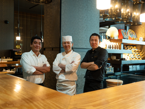 The TakaHisa namesake Chefs Taka and Hisa worked alongside Chef Izumi to bring to the forefront seamlessly blend age-old, specialized techniques with modern innovation. (Supplied)