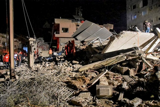 File photo of the Syria scene of an area that was hit by reported Israeli bombardment in Syria's west-central city of Homs in February. (AFP)