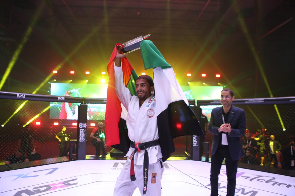 Shining bright in the preliminary card, Alkatheeri faced the Brazilian athlete Oziel Santos in a Jiu-Jitsu bout. (Supplied)