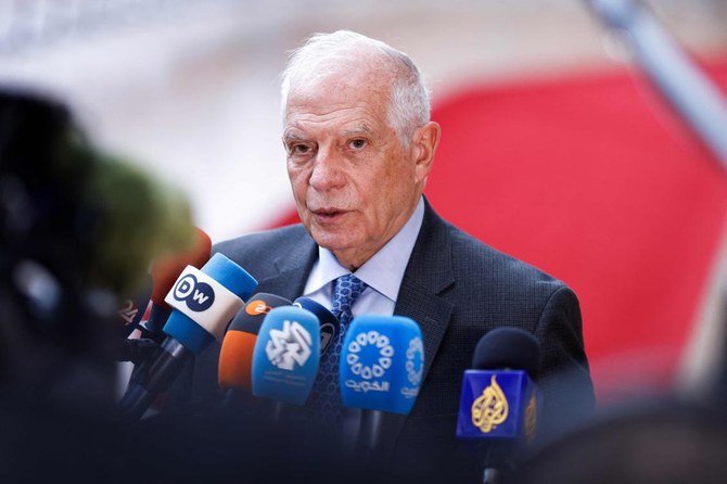 High Representative of the European Union for Foreign Affairs and Security Policy Josep Borrell at the EU headquarters in Brussels, on March 18, 2024. (File/AFP)