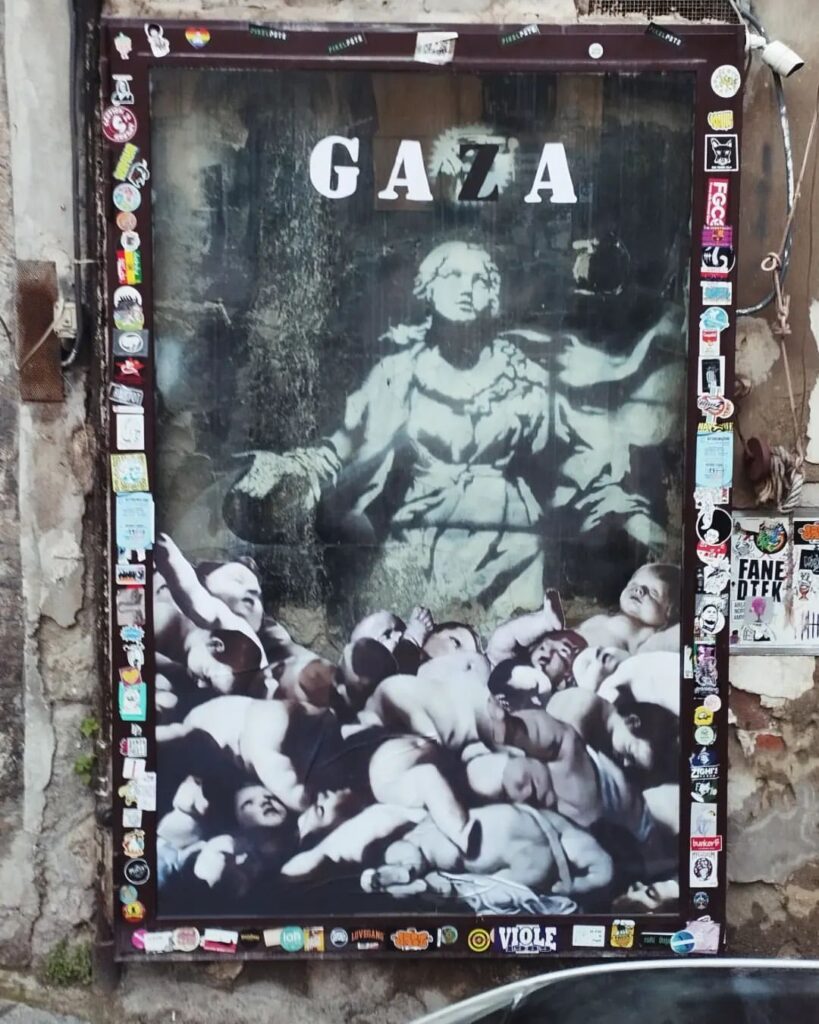 Castaldo transformed the guilt he felt from his time as a photojournalist into powerful pieces plastered all over the Italian streets. (Instagram/@eduardo.castaldo)