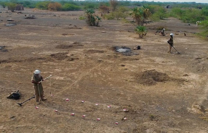 Overseen by the Kingdom’s aid agency KSrelief, the project’s special teams destroyed 573 items of unexploded ordnance and 85 anti-tank mines. (Supplied)