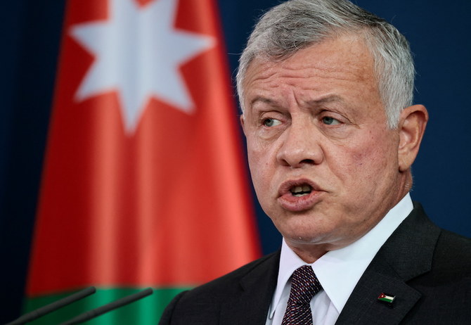 Jordan’s King Abdullah II speaks during a news conference in Berlin, Germany. (File/Reuters)