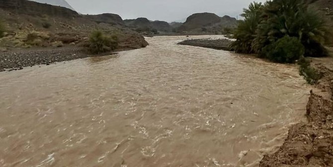 Heavy rainfall on Monday caused flash flooding in Oman on the eastern edge of the Arabian Peninsula. (Oman News Agency)