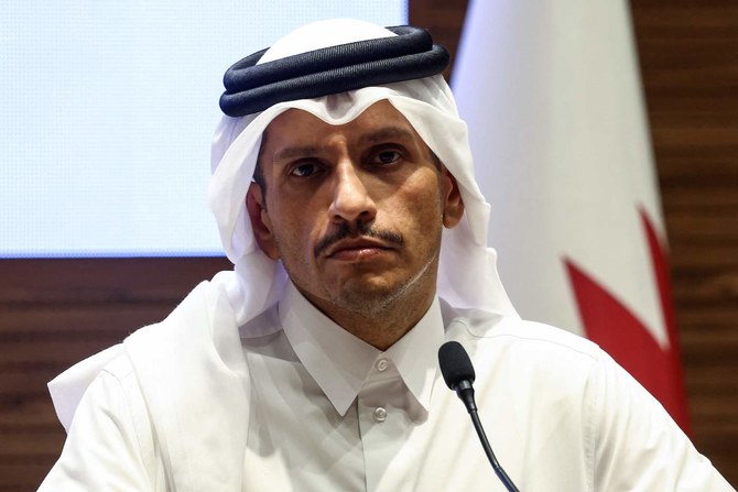 Qatar’s Prime Minister and Foreign Minister Sheikh Mohammed bin Abdulrahman Al-Thani in Doha on April 17, 2024. (AFP)