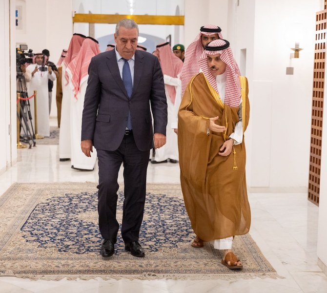 Saudi foreign minister Prince Faisal bin Farhan hosted a ministerial meeting on Saturday in Riyadh with representatives from six other Arab states to discuss the situation in Gaza. (SPA)