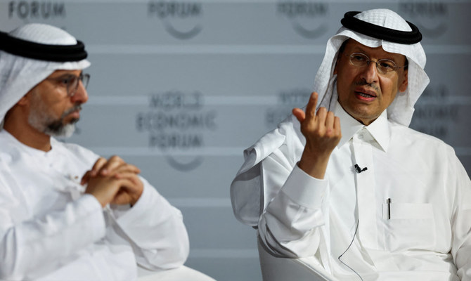 Abdulaziz bin Salman Al Saud, Saudi Arabia's Minister of Energy speaks during the World Economic Forum (WEF) in Riyadh, Saudi Arabia, April 28, 2024. (Reuters)