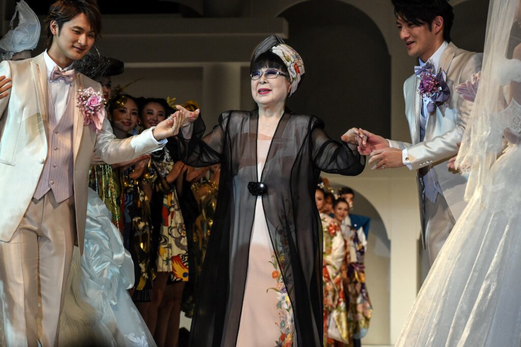 Having studied haute couture in Paris, Katsura opened Japan's first bridal salon in 1964 at a time when traditional kimonos still dominated in wedding ceremonies and Western-style dresses were worn by only three percent of brides. (AFP)