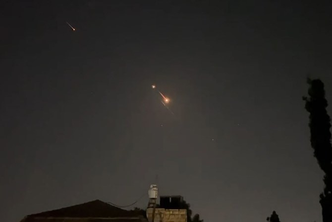 Explosions light up the sky in Jerusalem during Iranian attack on Israel (AFPTV/AFP)