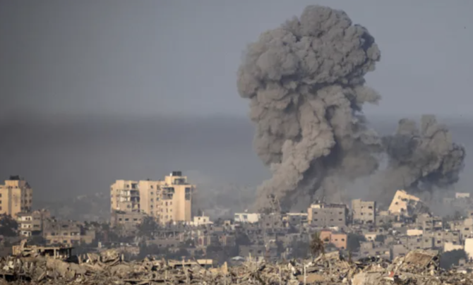 An Israeli attack on Gaza. (Screenshot)