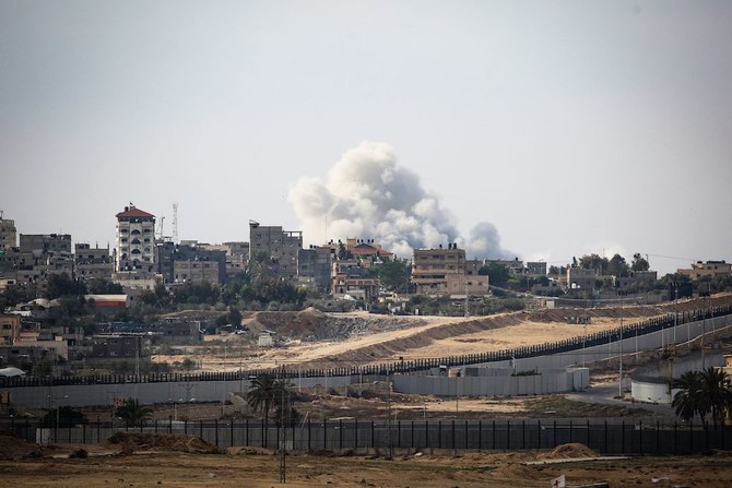 Above, smoke billows during Israeli strikes in eastern Rafah in the southern Gaza Strip on May 13, 2024. (AFP)
