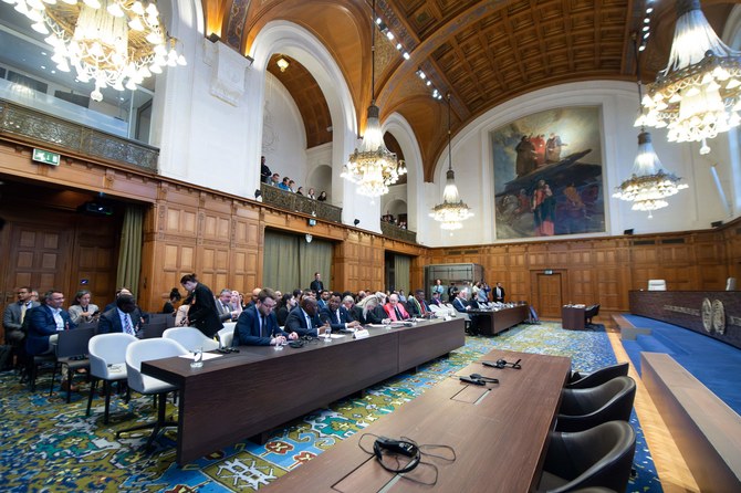 International Court of Justice (ICJ) during a hearing as part of South Africa's request on a Gaza ceasefire in The Hague, on May 24, 2024. (AFP)