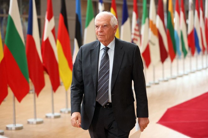 European Union High Representative for Foreign Affairs and Security Policy Josep Borrell arrives to attend a Foreign Affairs Council (FAC) meeting at the EU headquarters in Brussels on May 27, 2024. (AFP)