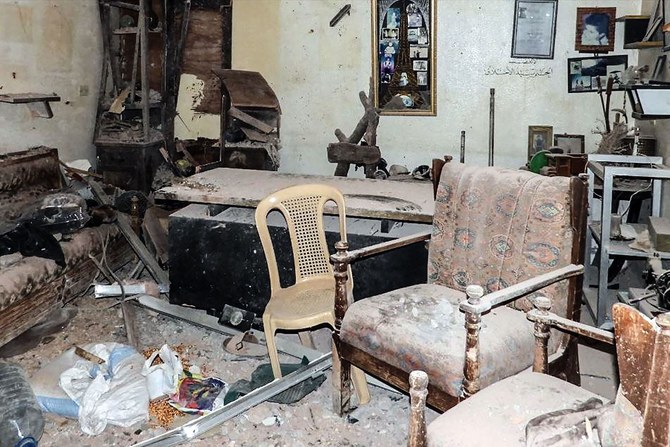A handout picture released by Syrian Arab News Agency on May 29, 2024 shows damage caused inside an apartment in the coastal city of Baniyas. (AFP)